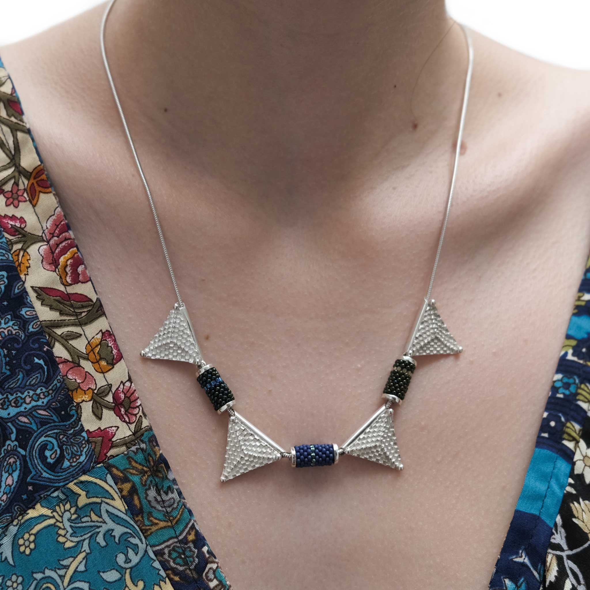 Jamboree Necklace in Silver and Glass Beads